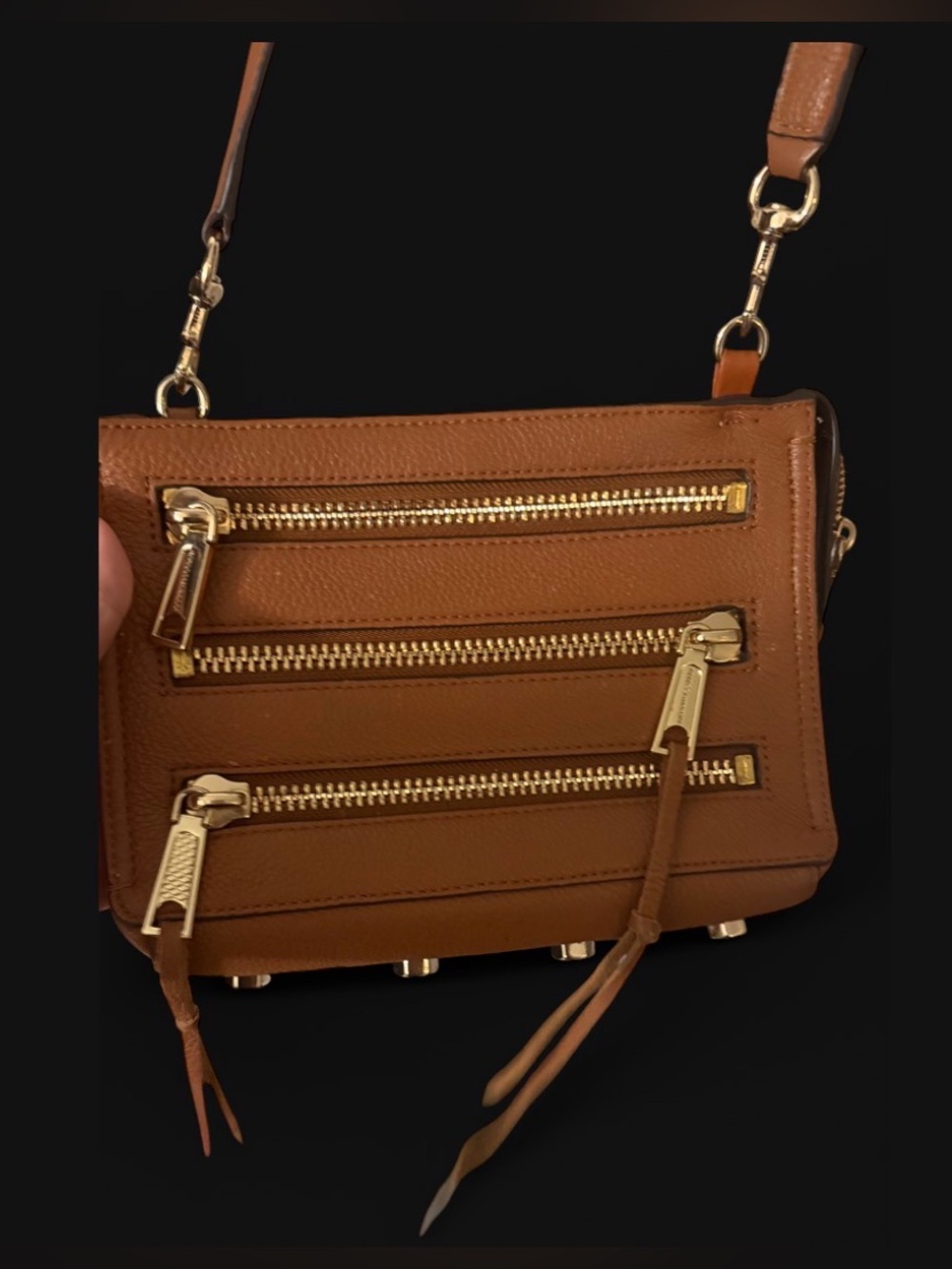 Crossbody Bag in Tan with Gold Hardware